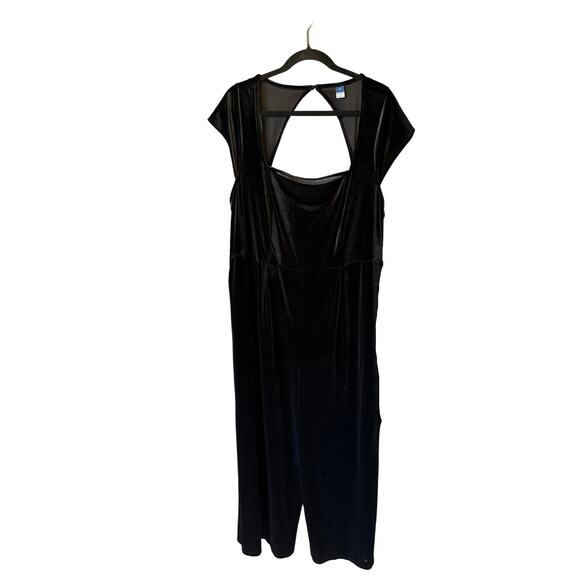 Old Navy Black Velvet Wide Leg Jumpsuit NWT Sz XXL - Picture 3 of 6